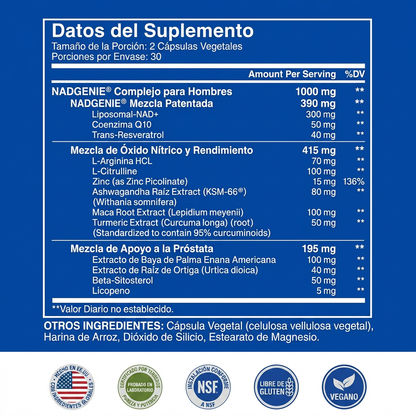 NAD+ para Hombres | Más Energía, Resistencia y Salud Masculina